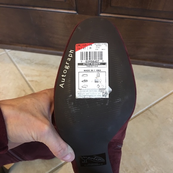 Autograph Suede Wine Booties - Picture 5 of 5